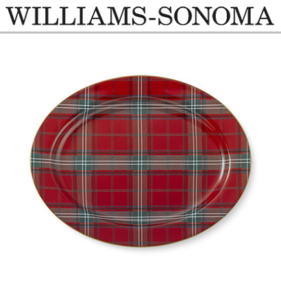 [해외][윌리엄 소노마] Red Tartan Oval Platter